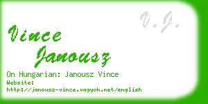 vince janousz business card